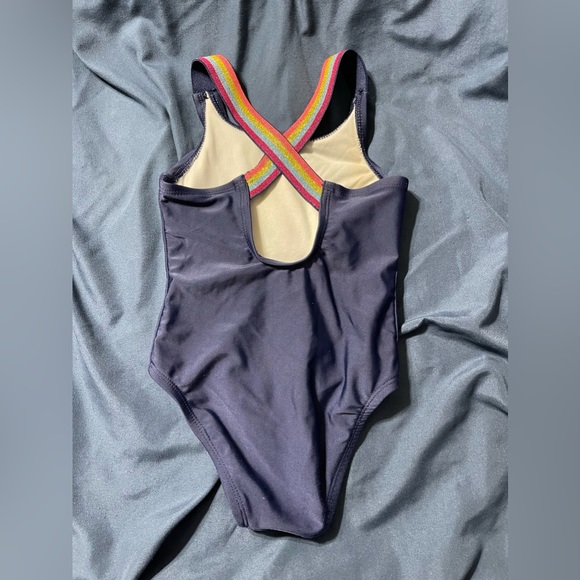 Little Girls Rainbow One Piece Bathing Suit - Picture 3 of 3